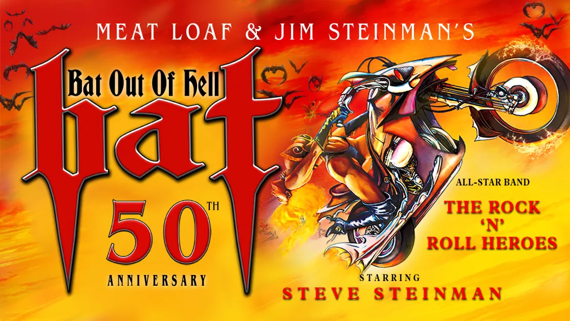 Promotional image for Steve Steinman - Bat!- Bat out of Hell 50th Anniversary event at The SSE Arena, Belfast.