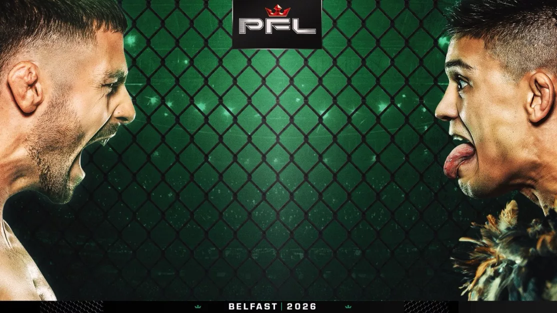 Promotional image for PFL Belfast: Kelly vs. Wilson event at The SSE Arena, Belfast.