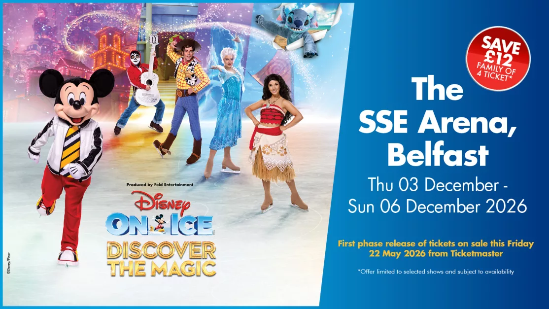 Promotional image for Disney On Ice presents Discover the Magic event at The SSE Arena, Belfast.