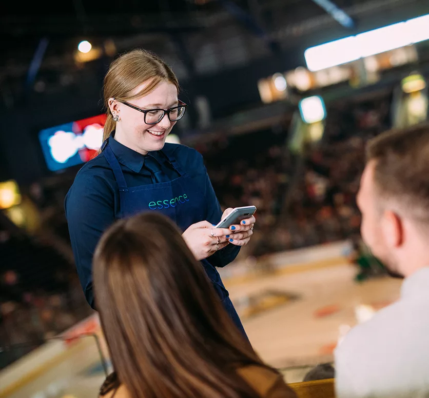 SSE Arena Staff taking orders