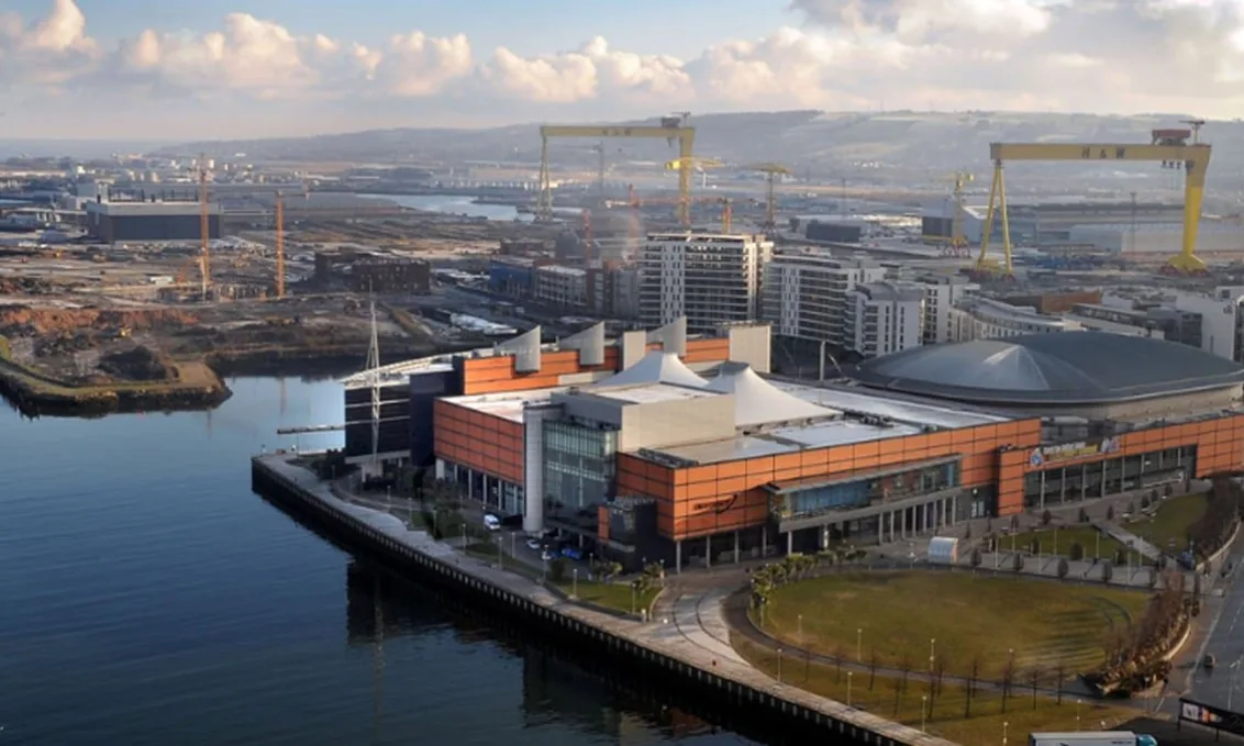 Drone shot of sse arena belfast