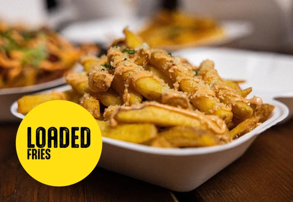 Loaded fries sauce portion